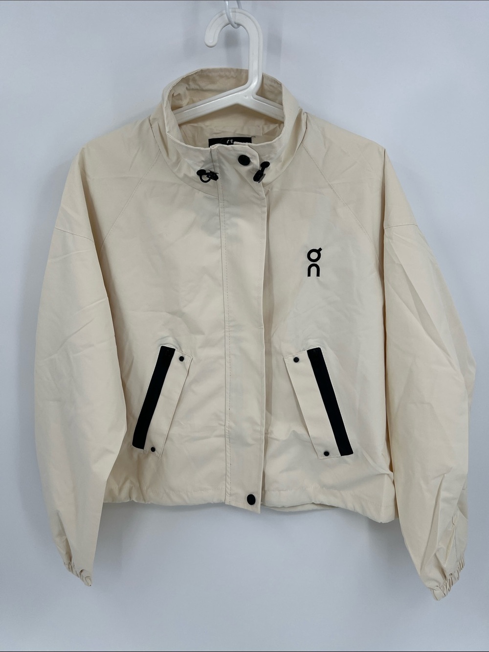 On Running Cream Bomber Jacket with Black Trim
